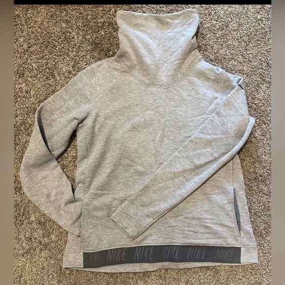 Nike Sweaters - Nike Light Gray High-Neck Pullover